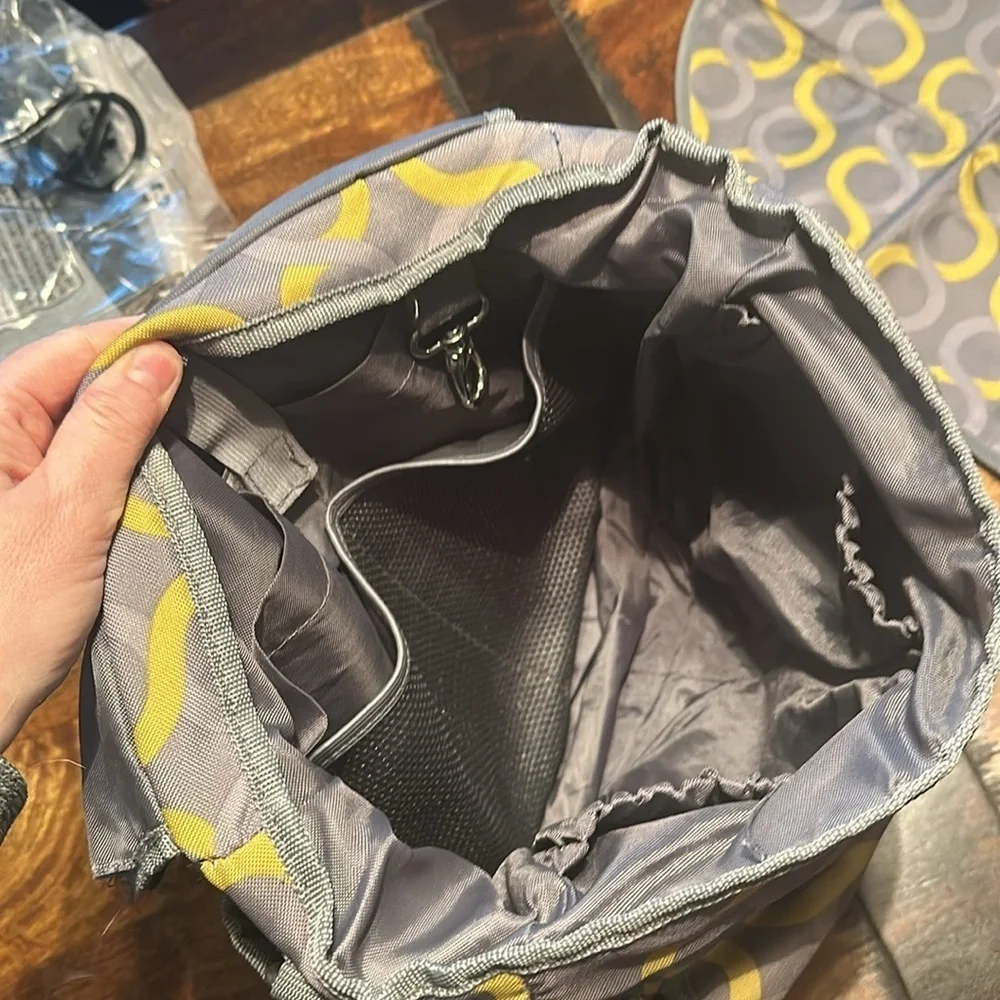 Timi & Leslie Gray and Yellow Diaper Bag EUC